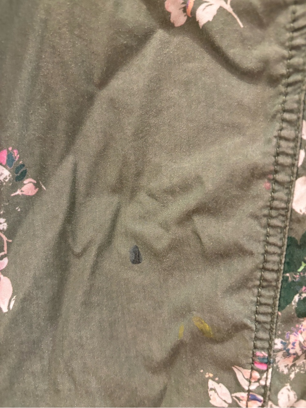 Free People Olive Green Floral Wide Leg Pants - Picture 4 of 8
